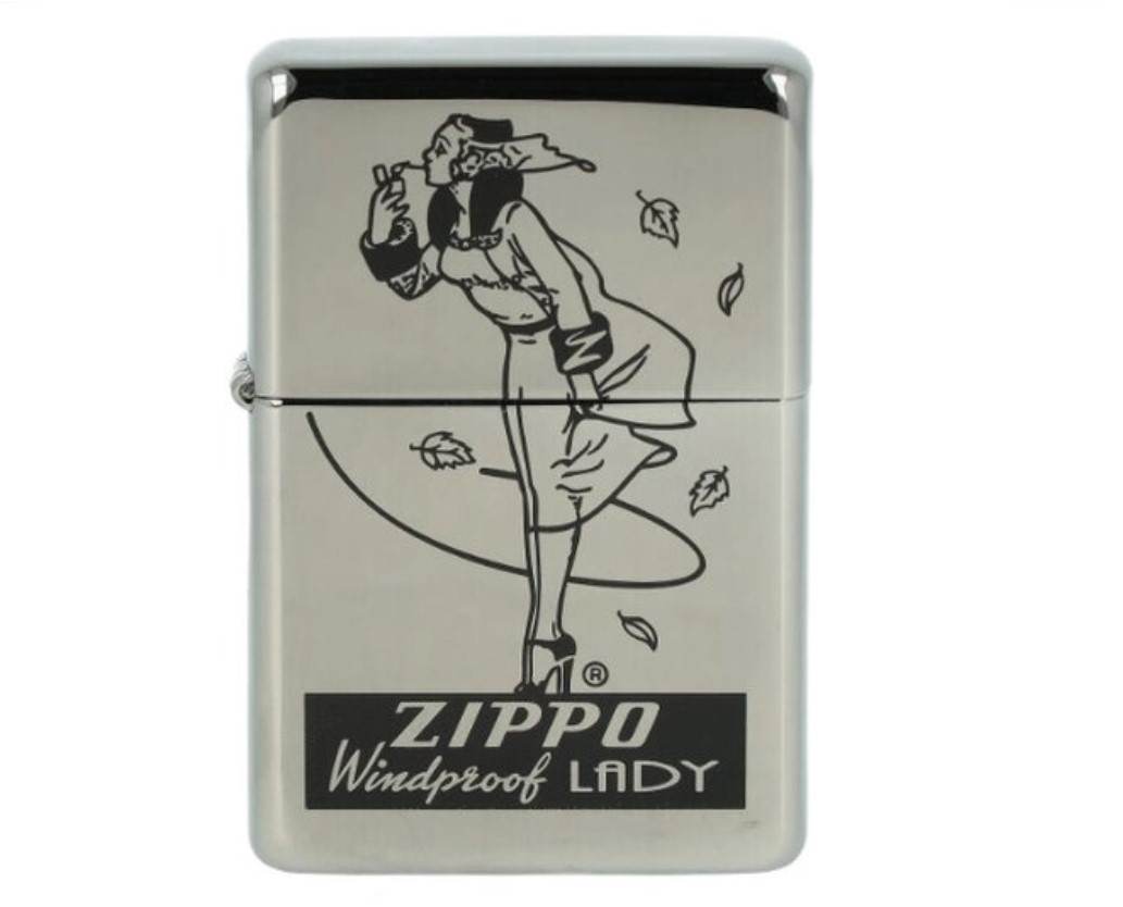 Zippo króm benzines öngyújtó – Windproof Lady retró mintával